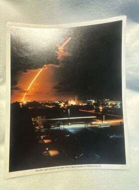 Shuttle Night Launch As Seen From Harris Facility in Melbourne, FL Photograph